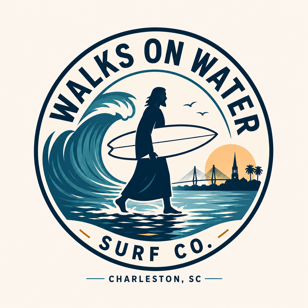 Walks on Water Surf Co. logo